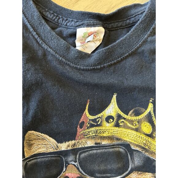 VTG King Cat Biggie Smalls BIG PAW T-Shirt XL Rap HipHop Thrashed Grunge 90s Y2K - Picture 8 of 15